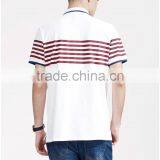 Casual White and Red Stripe no Label Polo Shirts thumbnail-3