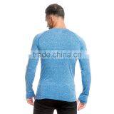 Longline Blue Tri Blend t Shirt Slub t Shirt Custom Logo Gym Fitness t Shirt thumbnail-2