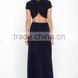 Conversation Piece Navy Blue Backless Maxi Dress thumbnail-3