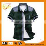 2014 Wholesale High Quality Short Sleeve Customized Check Shirt thumbnail-1