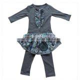 Wholesale Price Children Hot Sale 3pcs Cotton Knit Floral Print Skirt Shirt Pants Sets Stylish Clothes Baby Girl Fashion Outfits thumbnail-1