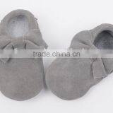 Classic Design 100% Suede Baby Moccasins With Bow, Bow Moccains for Baby thumbnail-4