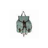 Navy Green Durable Ladies Canvas Backpack For Student Girls Leisure Sport Hiking thumbnail-1