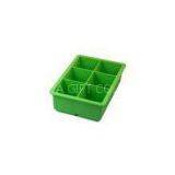 Green Silicone Ice Cube Tray Molds , Custom Embossed / Debossed Logo