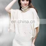 Women Knitted Bat Sleeves 100% Cashmere Thicken Loose Style Pullover Sweater thumbnail-4