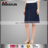 Cheap Button Fastening Knee Length Denim Skirt for Girls thumbnail-1