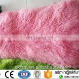 Factory wholesale long hair and curly fur fabric real mongolian lamb fur blanket