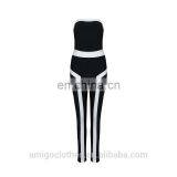 Amigo 2017 Latest Black White Sexy Tube Long Bandage Jumpsuit for Women Party Wear thumbnail-3