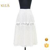 High Quality Knee Length Check PU Leather A Line Skirt thumbnail-1