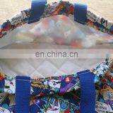 Custom High-quality Cotton Quilted Blue Shopping Drawstring Bag Bunch of Pocket Recycle Draw String Bag Gift Bag Shopping Bag thumbnail-3