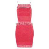 Elegant Women Dress Fashion Design Red Color Floral Crochet Bodycon Dress thumbnail-5