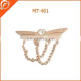 gold metal chain trims with rhinestone trimmings for garment decoration