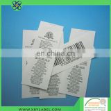 Garment nylon wash care label dry cleaning labels