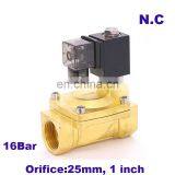 GOGO Normally Closed 2 Way Pilot Diaphragm Brass Electric 12v dc 24V 220V Water Pneumatic Solenoid Valve 1" BSP 25mm PX-25 NBR thumbnail-2