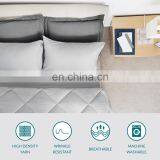 Cheap Prices Fashions Custom Brands Logo Design Winter Single Thick Solid King Reversible Grey Comforter Set thumbnail-6