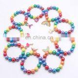 Children Rainbow Bracelet Girl Unicorn Mermaid Colorful Bracelet With Alloy Pendants 28Colors thumbnail-3