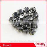 Dark Grey Rhinestone Decorated Sewing Type Brooch for Cappa and Coats thumbnail-3