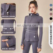 European and American Fall/winter Hooded Sportswear Women Women's Long-sleeved Zipper Tight-fitting Yoga Wear thumbnail-2