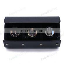 Black Leatherette Watch Case Display 3 Slots Watch Box Organizer Box Watch thumbnail-3