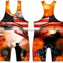 High Quality Gym Weightlifting Wear Reversible Wrestling Singlet thumbnail-3
