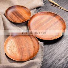 Eco-friendly Bamboo Wooden Serving Plate Natural Wood Plate Rack Kitchen Tableware Different Size Set for 3 thumbnail-2