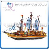 Mini Qute 3D DIY boys pirate sea poacher rover ship action figure plastic model building block brick educational toy NO.27806