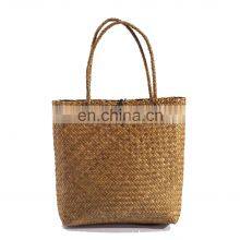 HBK Wholesale Handmade Natural Weaving Beach Tote Stylish Palm Leaf Hand Strew Clutch Seagrass Handle Bag French thumbnail-1