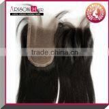 2014 new arrive hot selling lace closure in natural color straight three part lace closure