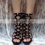 Sexy Hollow Out Ladies High Heels Shoes Wholesale Fashion Spikes High Heel Sandals for Women thumbnail-2