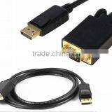 Golden Plated Thunderbolt DP Male To VGA Male Cable 2M