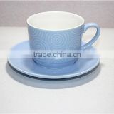 Ceramic bright colored tea cups and saucers for wholesale