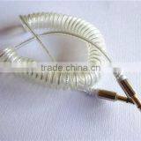 Crystal Transparent DC3.5MM to DC3.5mm /audio Spiral Gold-plated Cable