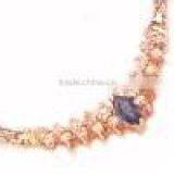 Gold Necklace With Blue Sapphire & Diamond