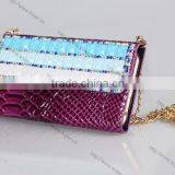 New Bling-bling Crocodile Handbag Leather Wallet Holster Flip Case thumbnail-3