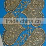 2015Hot Selling Fashion golden Lace Trim for party wedding dress OEM CT001-5