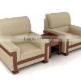 Single Seater Sofa Fabric Chair With Wooden Arms