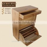 Hot Two-drawer Solid Wood Folding Display Shoe Case In Living Room Cabinets