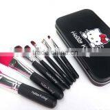 Mini 7pcs Tin Box Black Kitty Make up Bucket Brushes Makeup Sets thumbnail-2