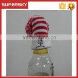 C1681 Santa Wine Bottle Hat Knit Pattern thumbnail-1