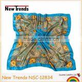Blue Elegant Paisley Imitate Silk Square Scarf 90*90 cm thumbnail-1