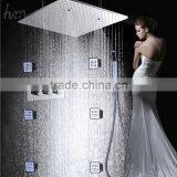 2 function rainfall misty bathroom faucet ceiling mounted shower head 6pcs body jet set and hand shower head