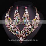 Wedding Luxury Women Colourful Jewelry Set Necklace Rajasthani Gold Necklace Set thumbnail-5