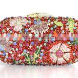 Wedding Bridal Crystal Rhinestone Evening Clutch Bags Purse Flower Colorful Handbags thumbnail-4