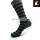 Mens Gray Striped Ankle Cotton Socks