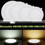 Cheapest High Quality CE ROHS 3W 6W 9W 12W 18W Round Square LED Recessed Panel Light