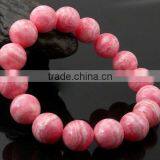 12mm Round Nice Natural Rhodochrosite Genuine Gemstone Bracelet thumbnail-1