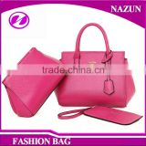 custom logo design China leather handbag 3 pieces fashion wholesale ladies group bags