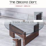 Tempered Glass Top Walnut Paper Leg Coffee Table/Tea Coffee Table Furniture thumbnail-3