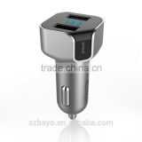 Dual USB Bluetooth car chargers with car battery meter