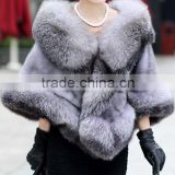 2015 wholesale fashion short black winter mink fur cape for women